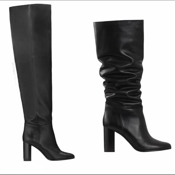 Maje Over The Knee Leather Boots in Black - Picture 1 of 7